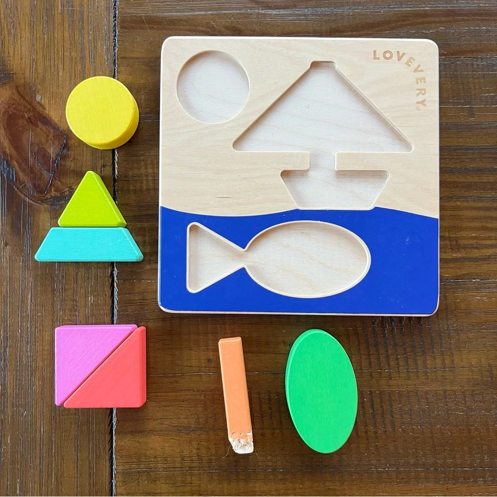 Lovevery Montessori Colorful Wooden double sided sunny day Puzzle